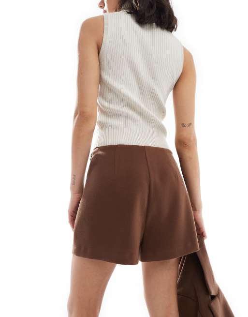 Outfits Pantalones Cortos Marrones Mujer Pantalones Cortos Nobull