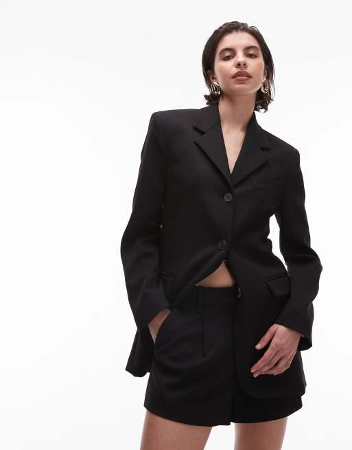 Pantalones cortos de sastre negros Capsule de Mango (parte de un conjunto)