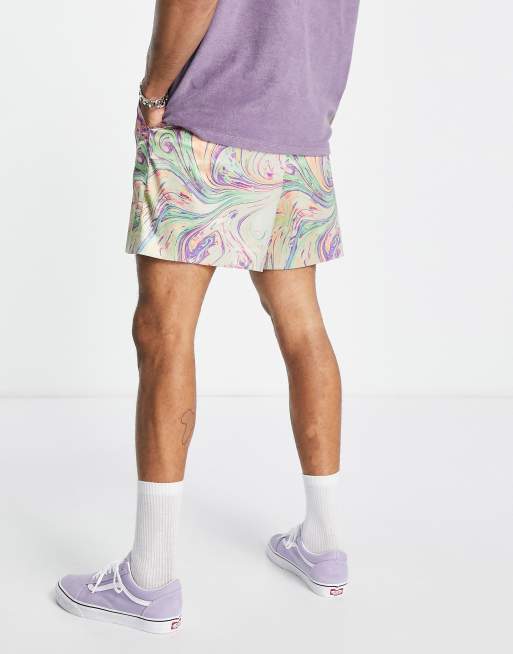 Pantalones cortos de vestir rosas estilo bermudas cortas con estampado marmolado de ASOS DESIGN, 2 de 4