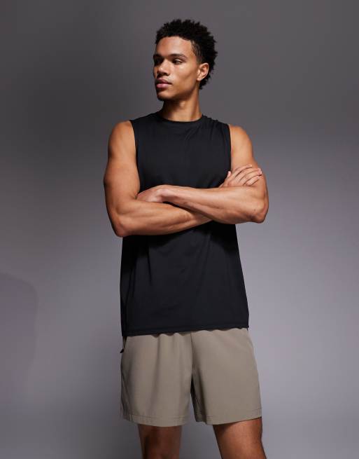 Pantalones cortos deportivos de 13 cm color piedra con bolsillos con cremallera de tejido de secado rápido Icon de 4505