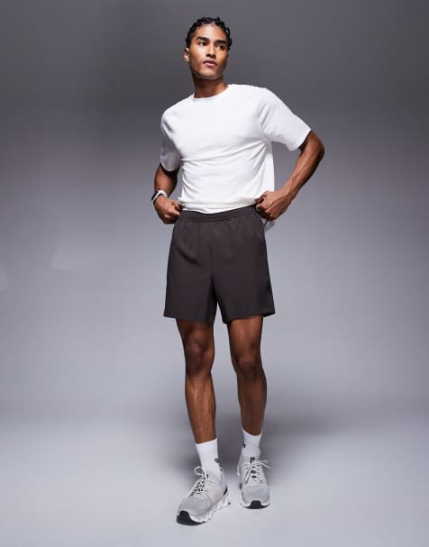 Pantalones cortos deportivos de 13 cm marrón café con bolsillos con cremallera de tejido de secado rápido Icon de 4505 - view 1