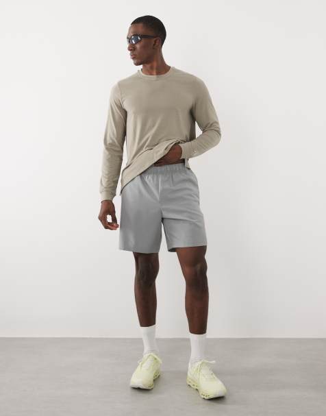 Pantalones cortos deportivos de 18 cm gris frío con bolsillos con cremallera de tejido de secado rápido Icon de 4505 - view 1