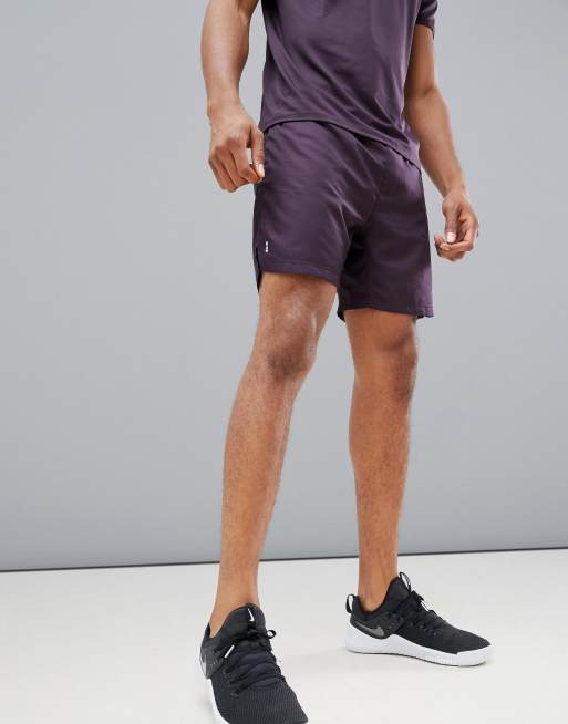 Pantalones cortos deportivos para correr en burdeos de New Look