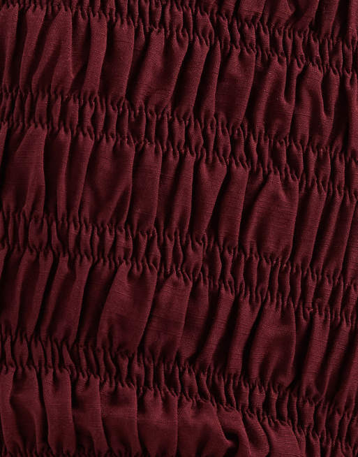 Pantalones cortos granates fruncidos Kubo de Motel, 4 de 5