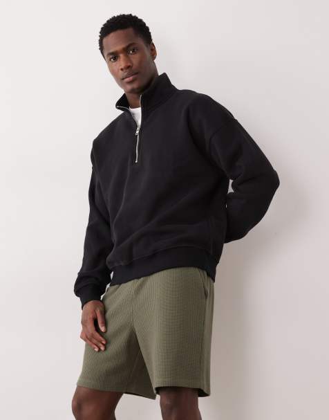 Pantalones cortos gris carbón extragrandes de punto gofrado de ASOS DESIGN - view 1