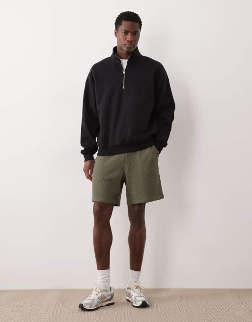 Pantalones cortos gris carbón extragrandes de punto gofrado de ASOS DESIGN, 2 de 5