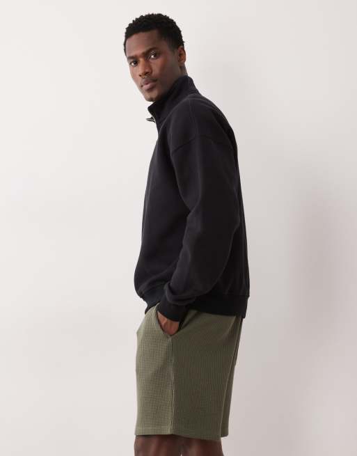 Pantalones cortos gris carbón extragrandes de punto gofrado de ASOS DESIGN, 3 de 5