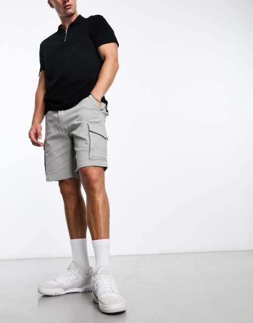 Pantalones cortos gris claro cargo de pernera ancha de ADPT 