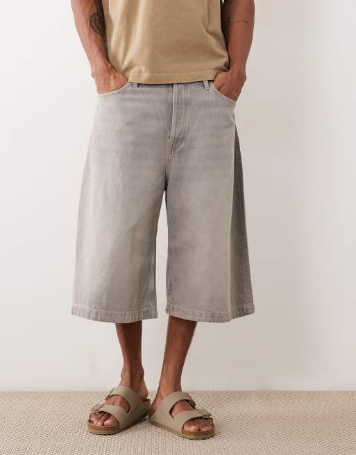 Pantalones cortos gris claro de corte alargado muy holgado de Jack & Jones, 2 de 5