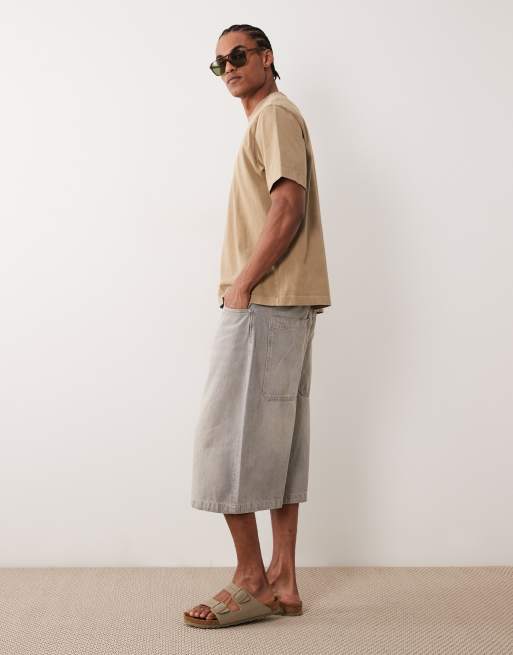 Pantalones cortos gris claro de corte alargado muy holgado de Jack & Jones, 3 de 5