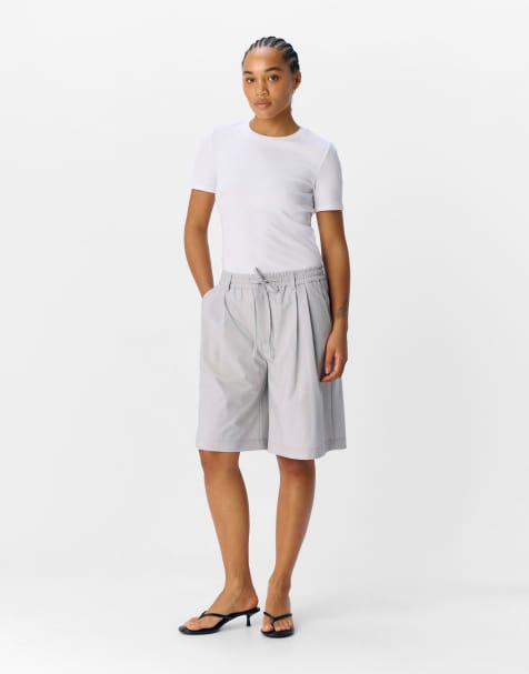 Pantalones cortos gris claro jaspeado estilo bermudas de Object - view 1