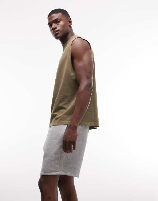 Pantalones cortos gris jaspeado básicos extragrandes de punto liso Essentials de ASOS DESIGN, 3 de 7