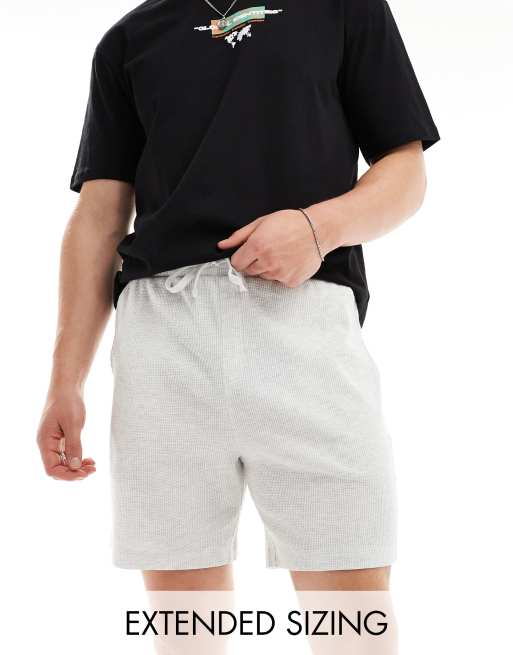 Pantalones cortos gris jaspeado de corte slim de punto gofrado de ASOS DESIGN, 2 de 5