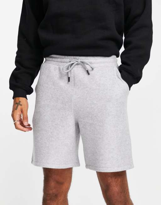 Pantalones cortos gris jaspeado extragrandes de felpa de ASOS DESIGN