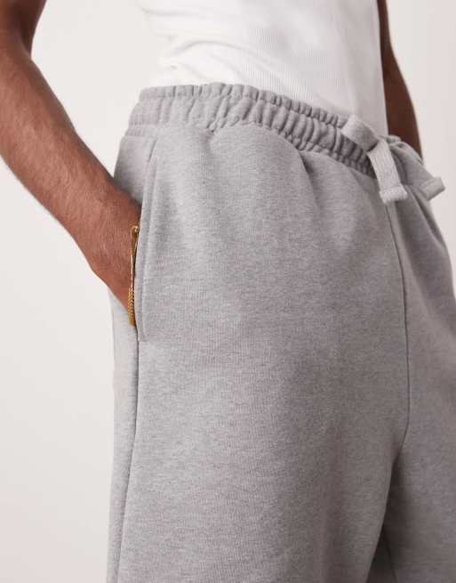 Pantalones cortos gris jaspeado extragrandes de tejido grueso de 400 g/m² de ASOS DESIGN, 3 de 5