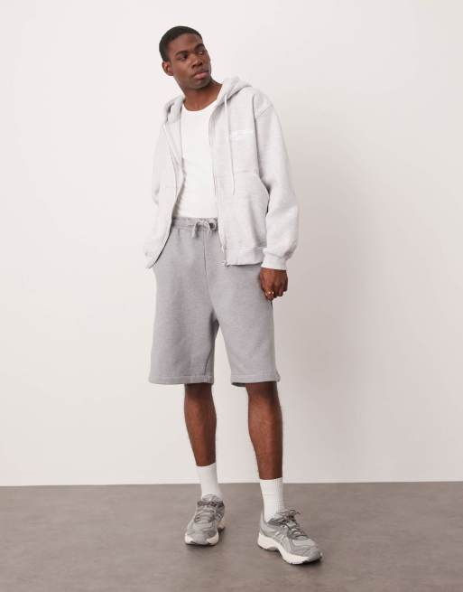 Pantalones cortos gris jaspeado extragrandes de tejido grueso de 400 g/m² de ASOS DESIGN, 4 de 5