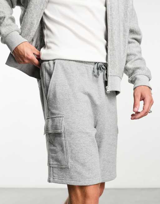 Pantalones cortos gris marga de punto con bolsillos cargo de ASOS DESIGN