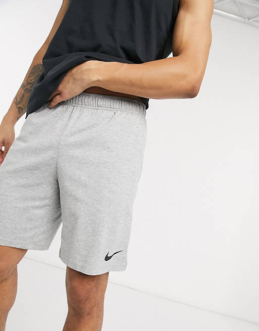 Pantalones cortos grises de algodón Dri-Fit de Nike Training