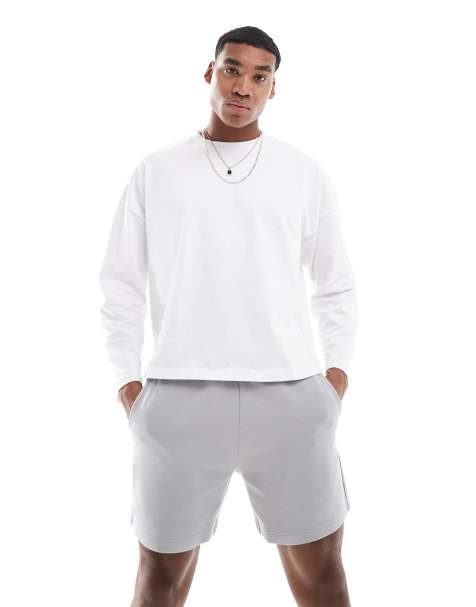 Pantalones cortos grises de tejido de sudadera de Hollister - view 1