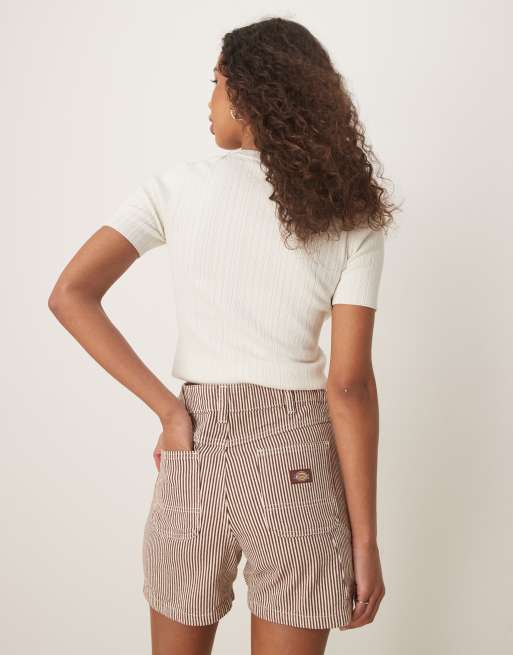 Pantalones cortos marrón capuchino de estilo carpintero con estampado milrayas de Dickies, 4 de 5