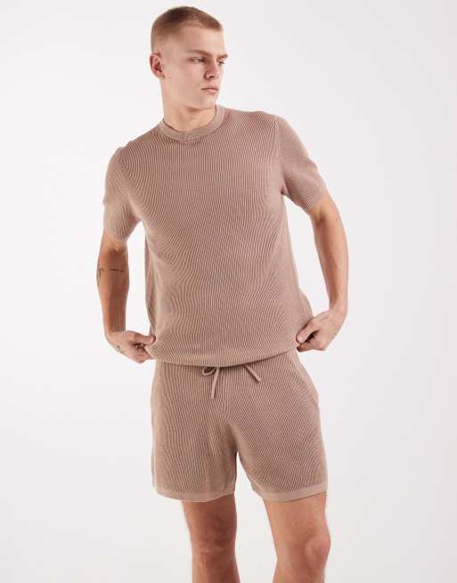 Conjunto marrón topo de punto de canalé de ASOS DESIGN, 2 de 3
