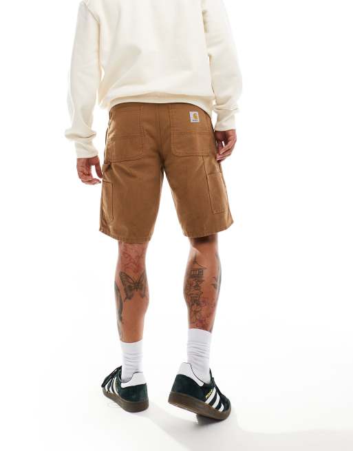 Pantalones cortos marrones de corte alargado de estilo carpintero Single Knee de Carhartt WIP