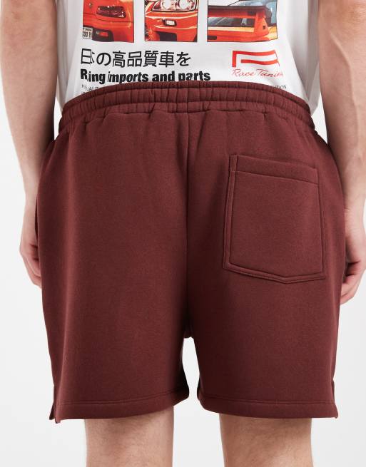 Pantalones cortos marrones extragrandes de punto liso de ASOS DESIGN, 5 de 5
