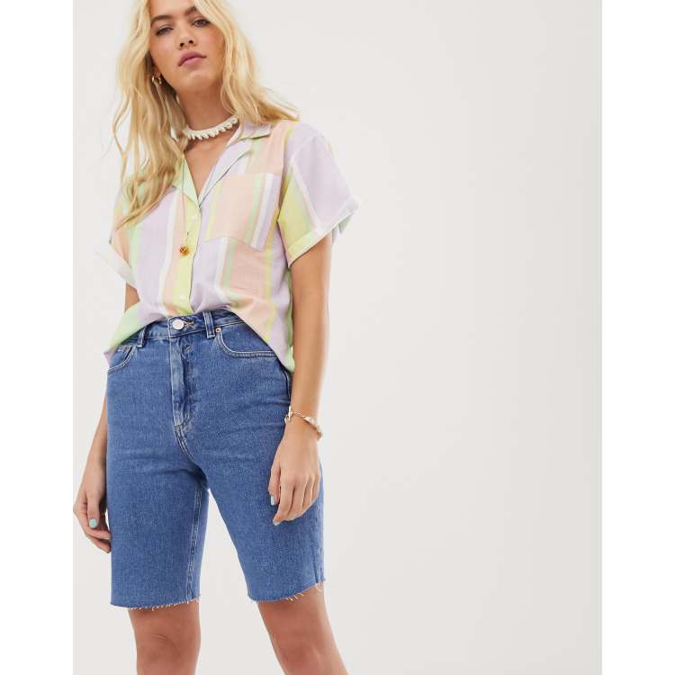 Pantalones cortos más de tiro alto azules de denim reciclado farleigh de ASOS DESIGN | ASOS