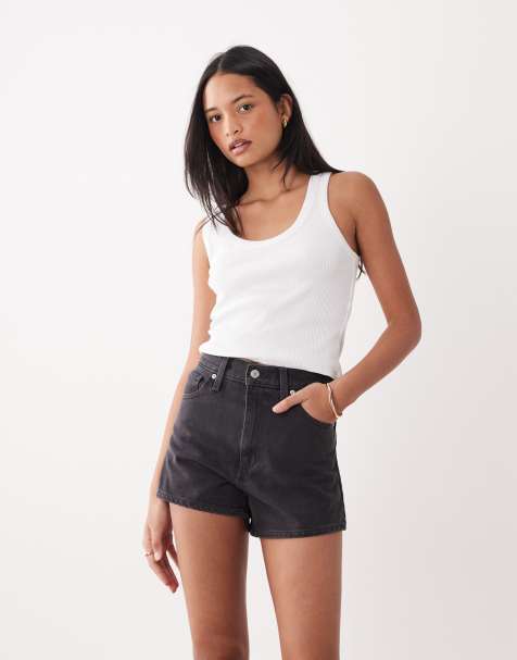 cortos de talle alto | Pantalones cortos negros, y de encaje | ASOS