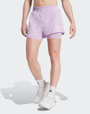 Pantalones cortos morado claro 2 en 1 Climacool Own The Run de adidas Running - view 1