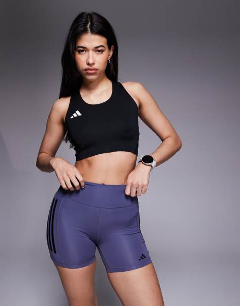 Pantalones cortos morado oscuro con detalle de 3 rayas Optime de adidas Training - view 1