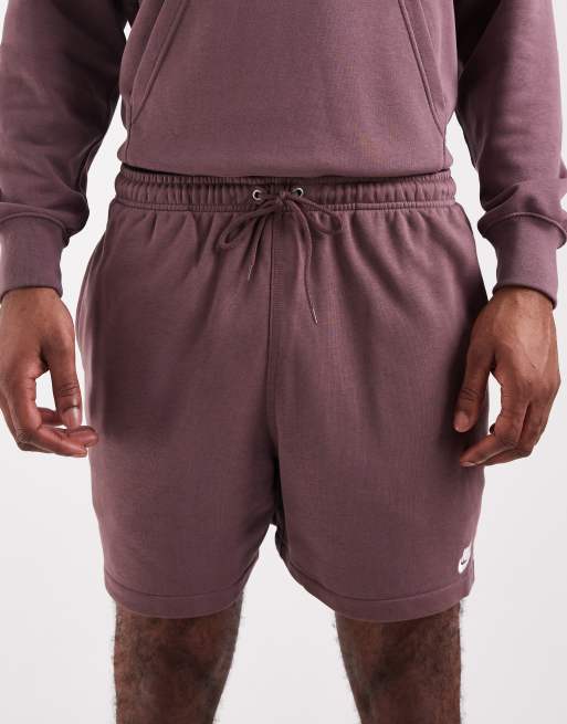Pantalones cortos morados de tejido de rizo de Nike Club, 4 de 5