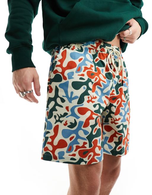 Pantalones cortos multicolores estampados de algodón de Parlez