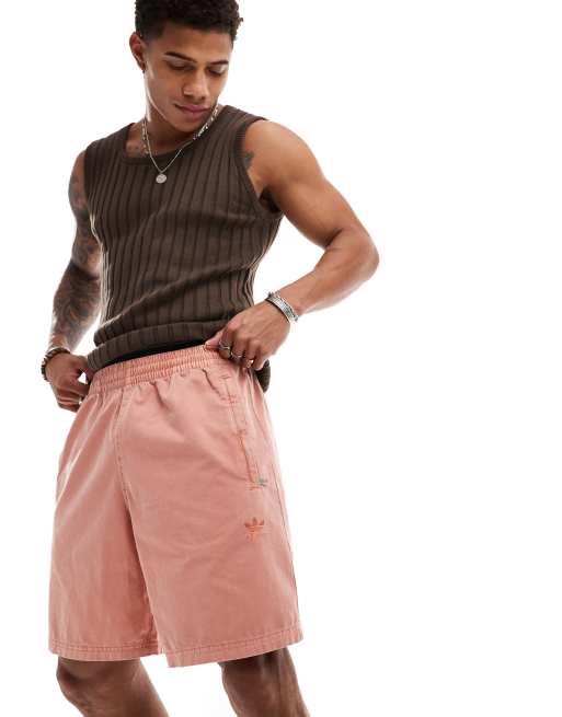 Pantalones cortos naranjas efecto tintado Trefoil Essentials+ de adidas Originals