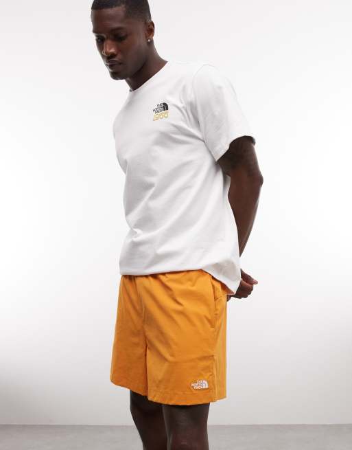 Pantalones cortos naranjas sin cierres de 5" Class V Pathfinder de The North Face, 3 de 5