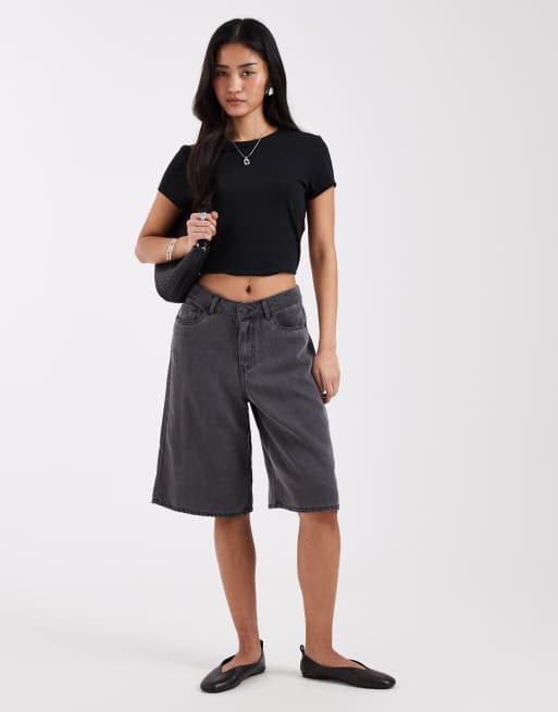 Conjunto negro lavado de camisa y pantalones holgados de corte alargado de JJXX, 2 de 3