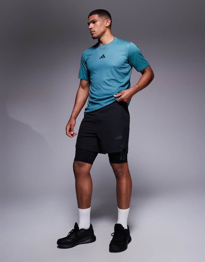 adidas Pantalones cortos negros 2 en 1 Power de Training