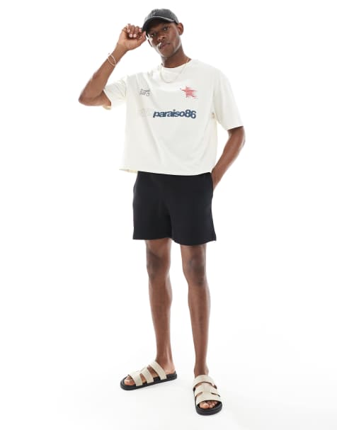 Pantalones cortos negros básicos de corte slim de ASOS DESIGN - view 1