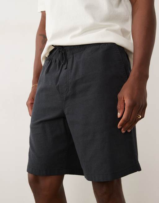 Pantalones cortos negros con cordón ajustable de mezcla de lino de Jack & Jones, 2 de 5