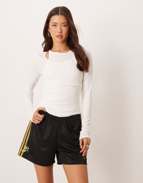 Pantalones cortos negros con detalle floral Firebird de adidas Originals x Liberty London - view 1
