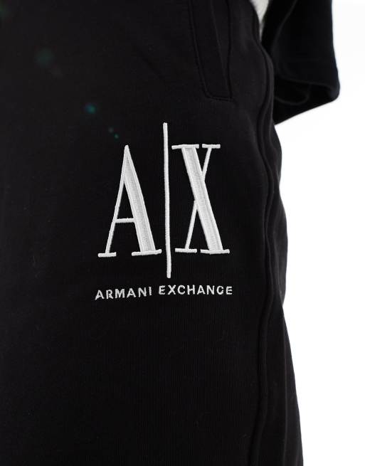 Pantalones cortos negros con logo de punto liso de Armani Exchange, 5 de 5