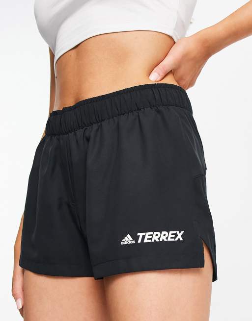 Pantalones cortos negros con logo Trail de adidas Terrex