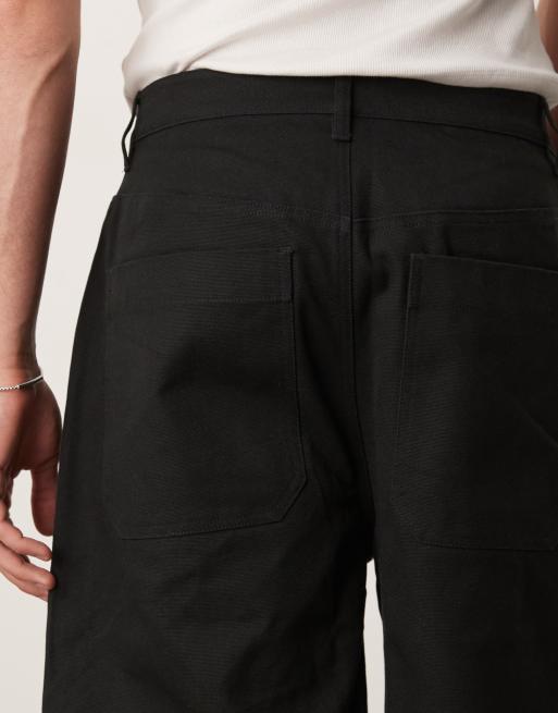 Pantalones cortos negros de corte alargado de lona de ASOS DESIGN, 5 de 5