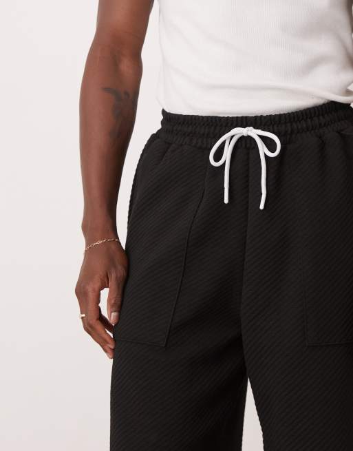 Pantalones cortos negros de corte alargado de sarga gruesa de ASOS DESIGN , 5 de 5