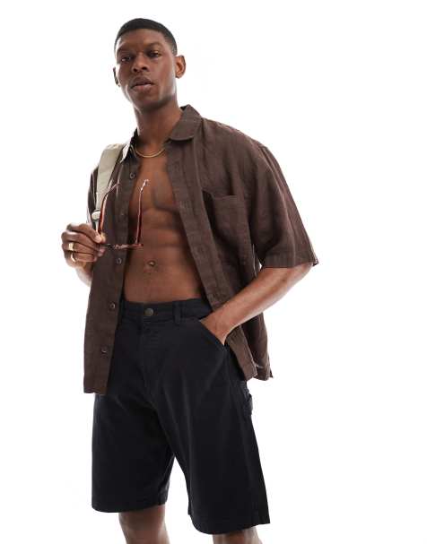 Pantalones cortos negros de corte suelto de estilo carpintero de Jack & Jones - view 1