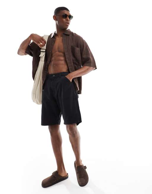 Pantalones cortos negros de corte suelto de estilo carpintero de Jack & Jones, 3 de 5