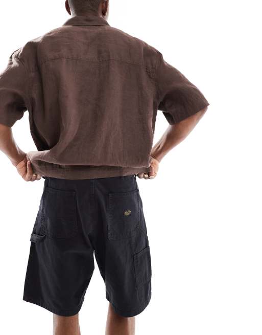 Pantalones cortos negros de corte suelto de estilo carpintero de Jack & Jones, 4 de 5