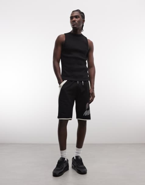Pantalones cortos negros de estilo baloncesto con paneles en contraste de AND1 - view 1