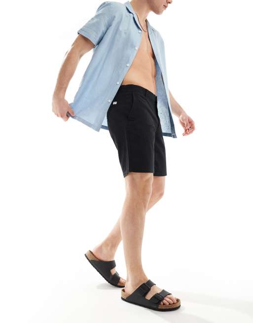 Pantalones cortos negros de mezcla de lino de Jack & Jones , 4 de 5