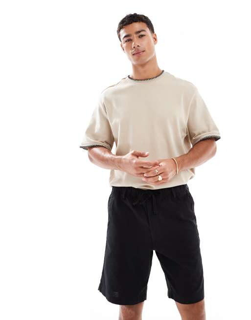 Pantalones cortos negros de mezcla de lino de Jack & Jones, 2 de 5